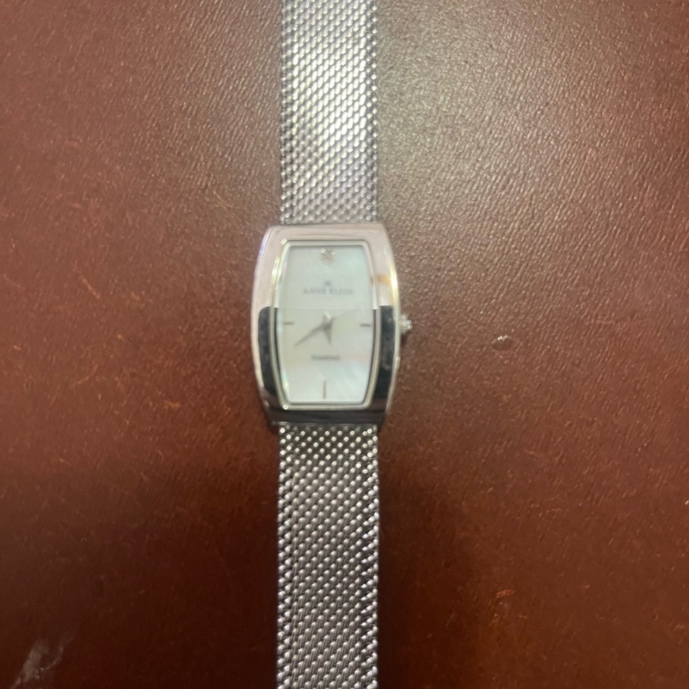 Anne Kline Silver Mesh Strap Watch